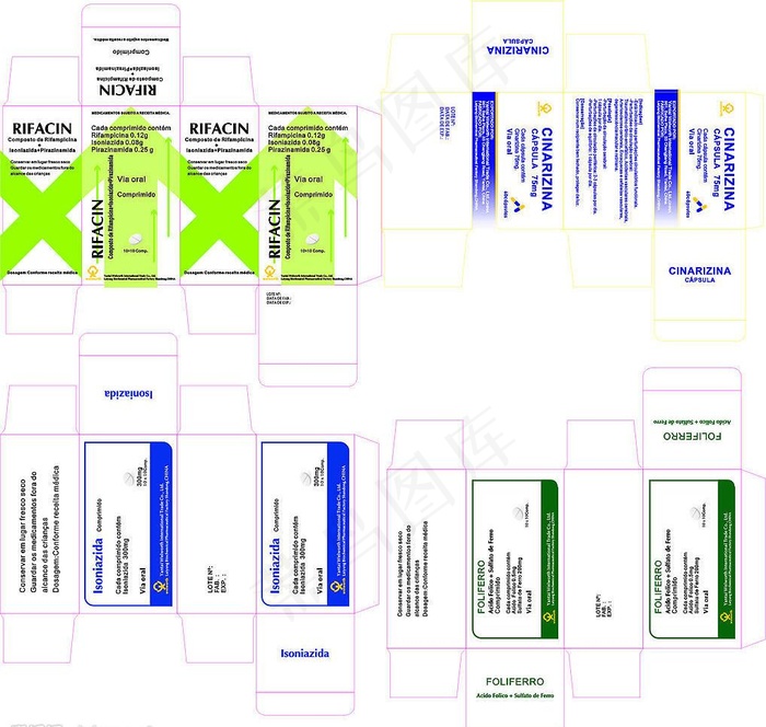 外贸药盒图片cdr矢量模版下载