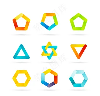 9款彩色图案图标矢量图