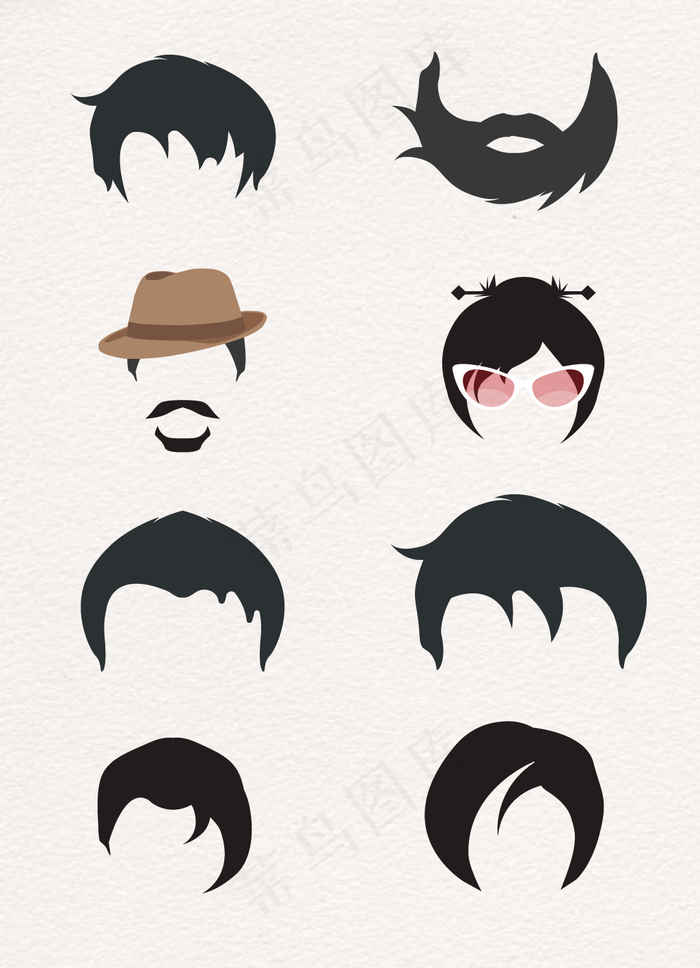 创意卡通人物头发设计