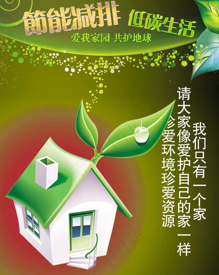 节能减排海报图片psd模版下载