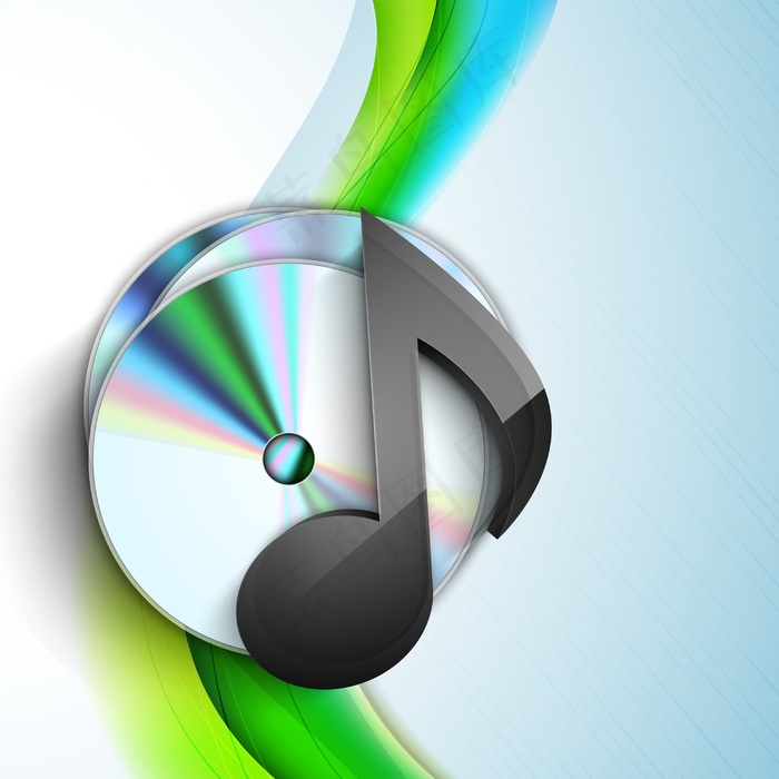 用摘要多彩的音箱设计音乐主题矢量图...