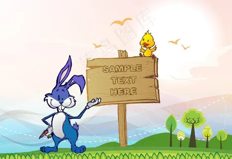 背景矢量复活节兔