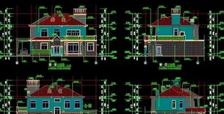 长沙二层别墅砖混结构建筑施工图（带...
