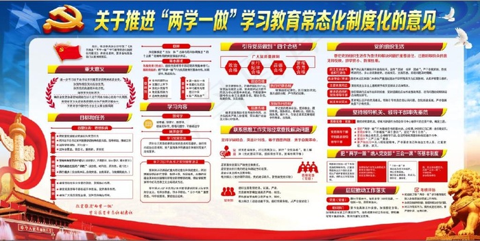 两学一做常态化制度化展板(6803X3402(DPI:72))psd模版下载
