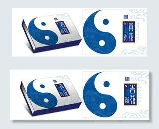 青花太极包装盒 （平面图）图片