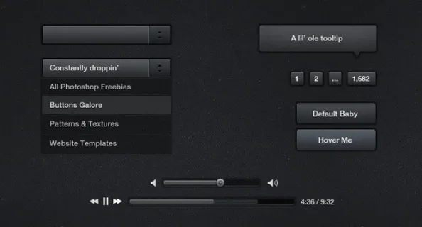 黑暗主题UI设计源文件