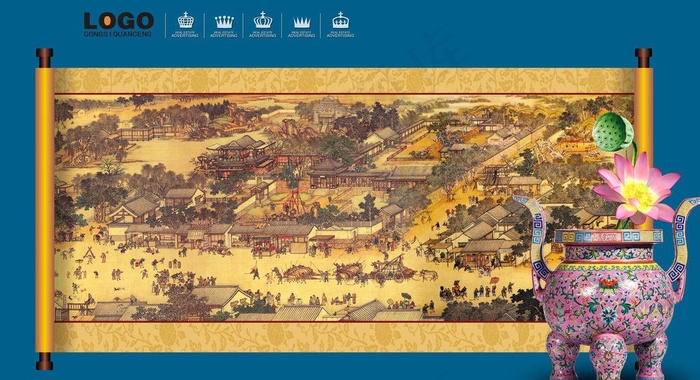 清明上图图片(5000X3000(DPI:300))psd模版下载