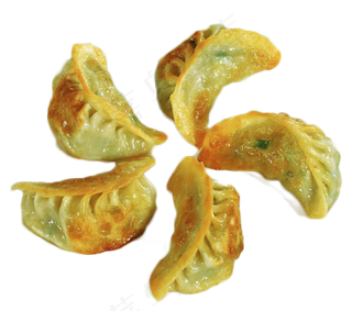 实拍香煎饺子美食png图片素材