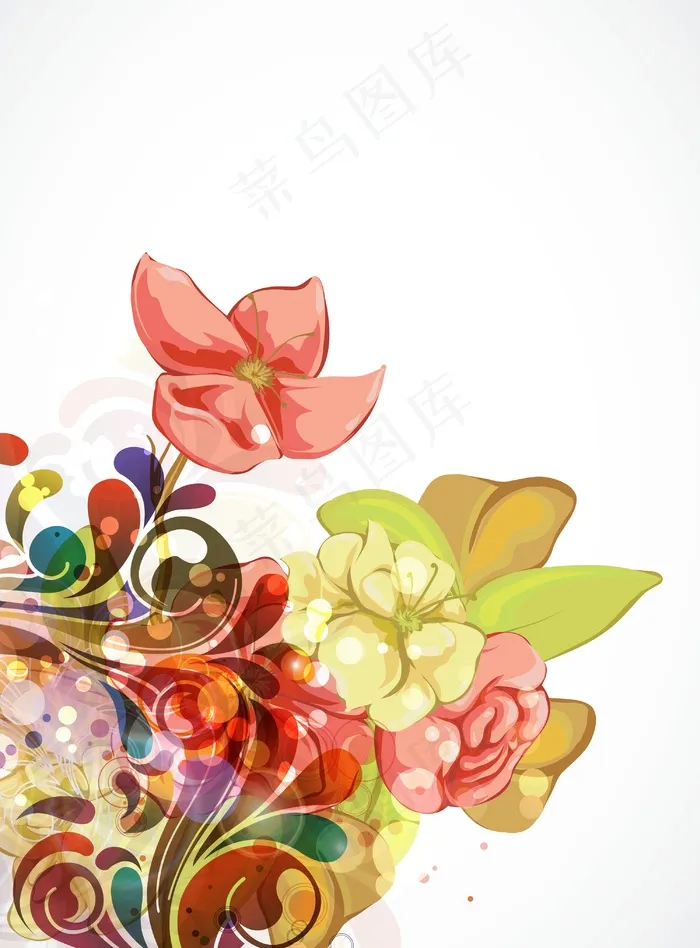 摘要彩色花纹背景矢量eps,ai矢量模版下载