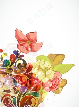 摘要彩色花纹背景矢量