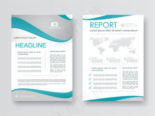 蓝色曲线画册图片