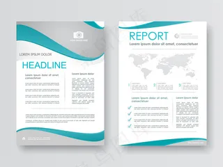 蓝色曲线画册图片