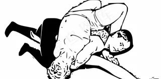 摔跤的家伙 矢量图形