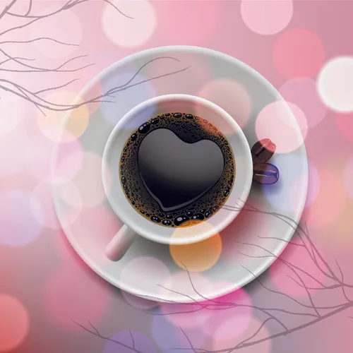 情人节咖啡心向量卡01