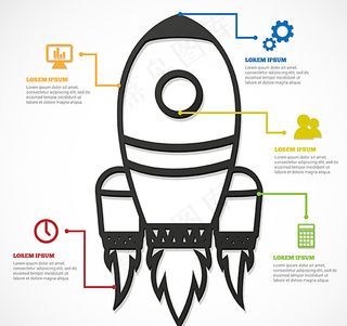 创意火箭商务信息图矢量素材图片