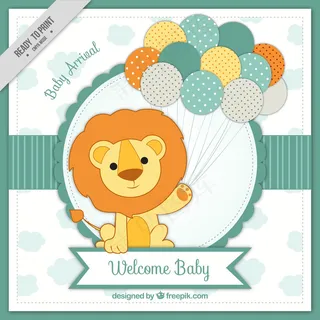 北欧简约卡通狮子矢量标志