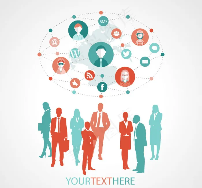 商务社交生活背景矢量素材ai矢量模版下载