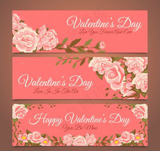 情人节花卉横幅