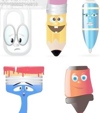 精美可爱矢量文具