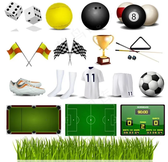 桌球足球素材图片eps,ai矢量模版下载