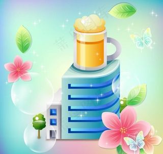 卡通啤酒吧图片