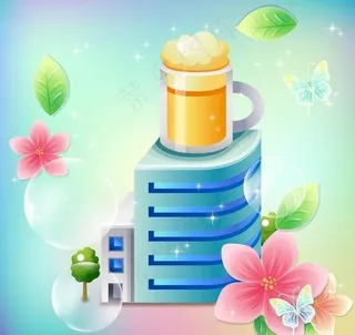 卡通啤酒吧图片