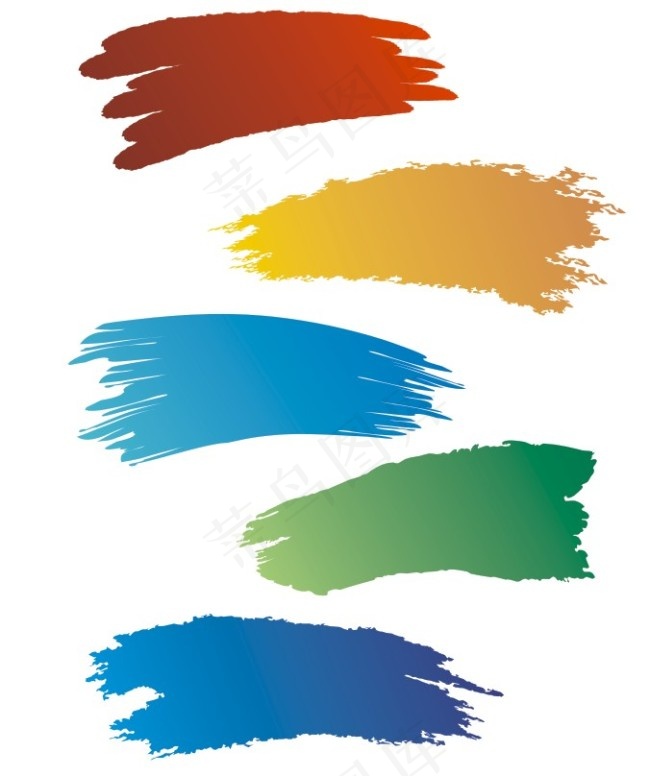 喷墨笔刷效果矢量图