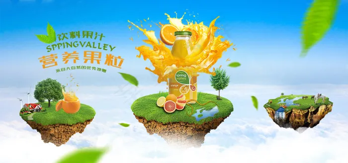 营养果粒psd模版下载