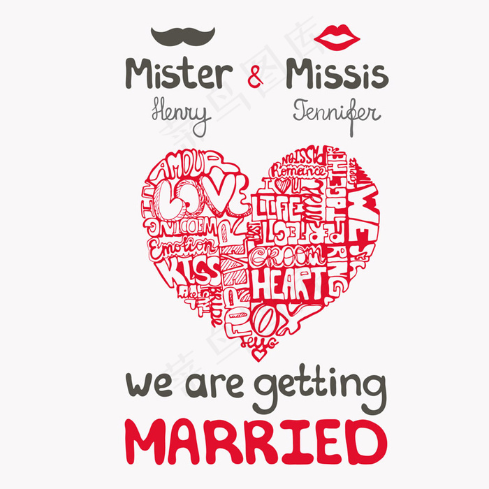 爱心艺术字背景矢量素材