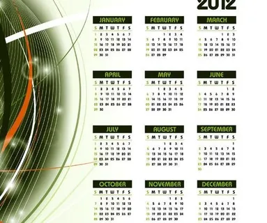 2012年日历矢量素材 2012年日历矢量素材