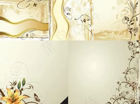 淡雅墙绘花纹背景矢量素材eps,ai矢量模版下载