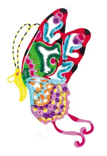 蝴蝶剪纸图案图片