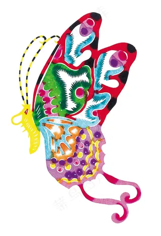 蝴蝶剪纸图案图片