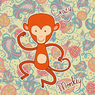 卡通猴子贺卡图片