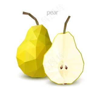 高清像素手绘梨子