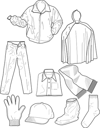 服装轮廓袜裤外套剪贴画