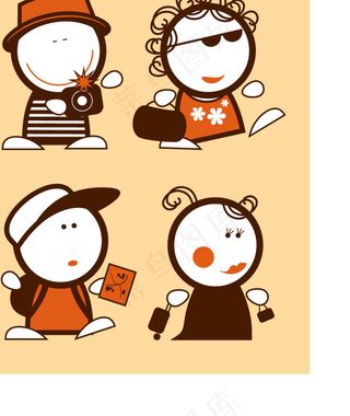 卡通旅游人物矢量素材