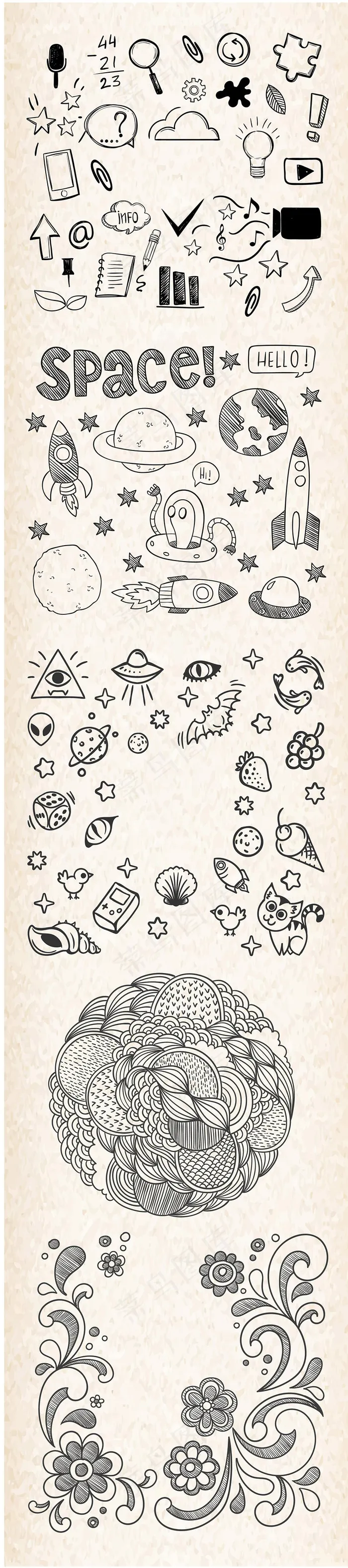 卡通宇宙大自然素材AI格式分层图下...ai矢量模版下载