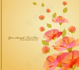 艳丽花朵花瓣矢量素材