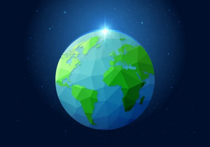 蓝色地球北极之光矢量图ai矢量模版下载
