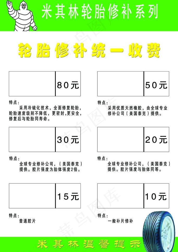 米其林轮胎制度牌图片