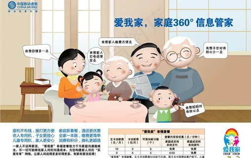 中国移动 卡通一家人图片