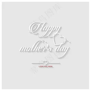 优雅的白色母亲节卡