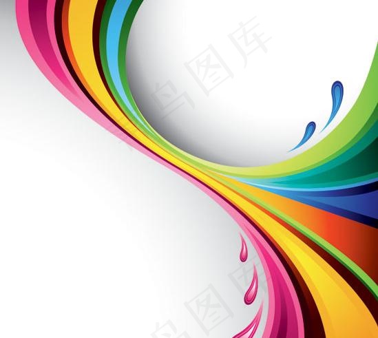 动感幻彩线条矢量素材图片eps,ai矢量模版下载