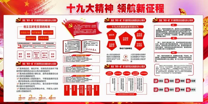 创意红色领航新征程宣传素材PSD(7087X3543(DPI:150))psd模版下载