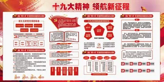 创意红色领航新征程宣传素材PSD