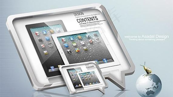 平板电脑产品创意设计psd分层