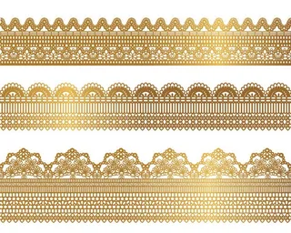 华丽黄金花纹花边矢量素材
