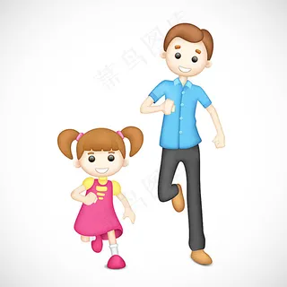 跑步的父子设计