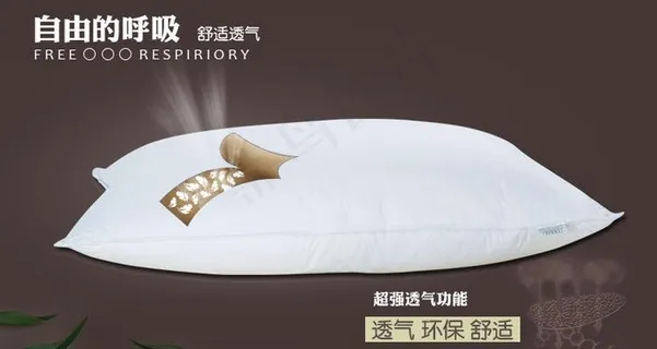 白鸭绒羽绒枕头广告图片
